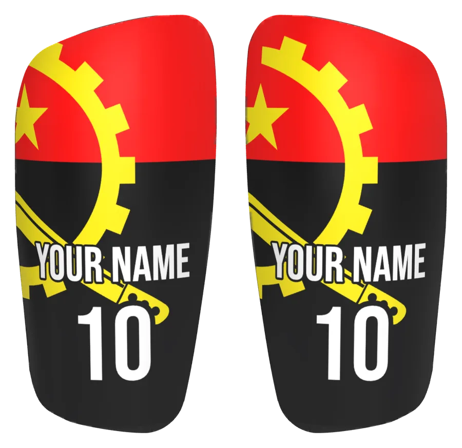 Custom Angola flag shin pads