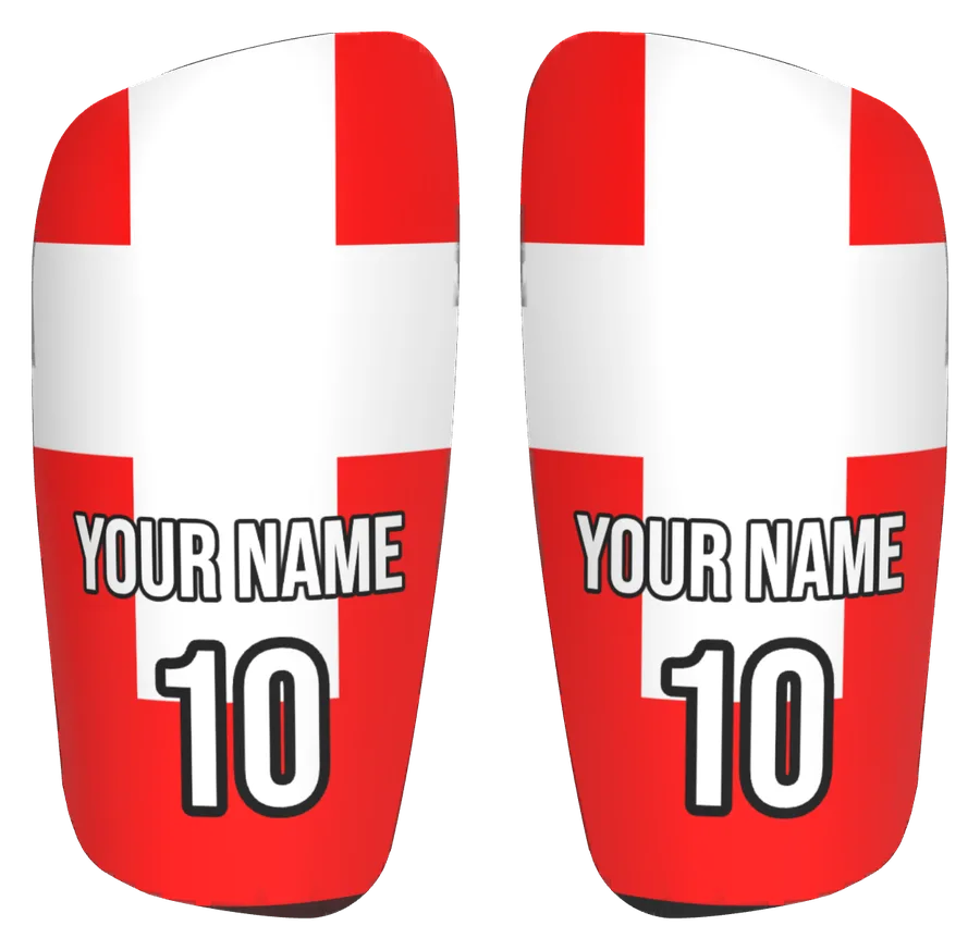 Custom Switzerland flag shin pads