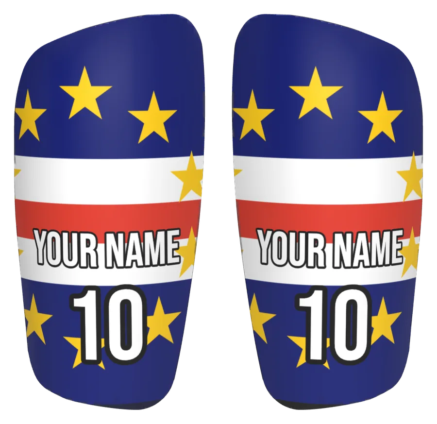 Custom Cape Verde flag shin pads