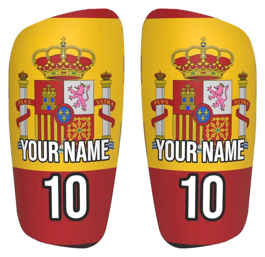 Custom Spain flag shin pads