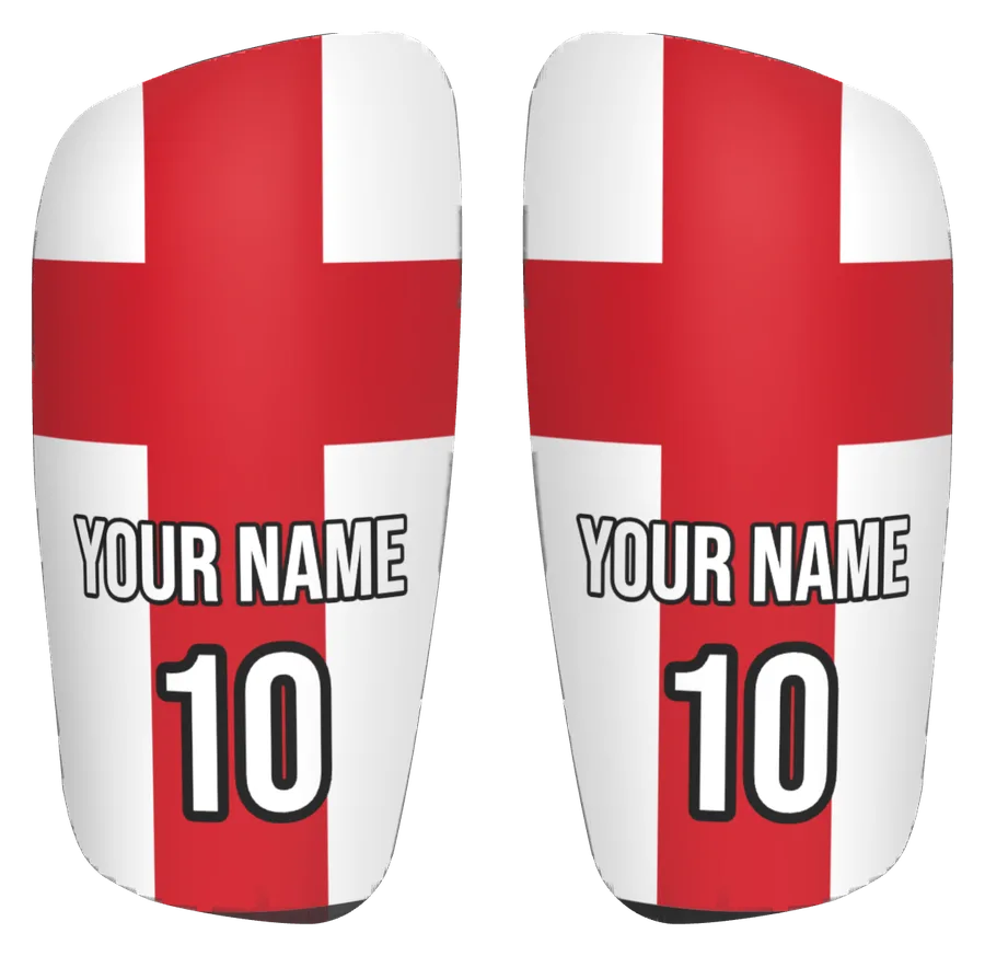 Custom England flag shin pads