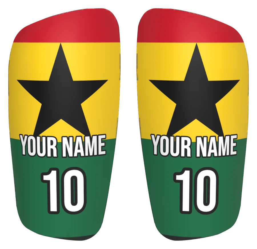 Custom Ghana flag shin pads