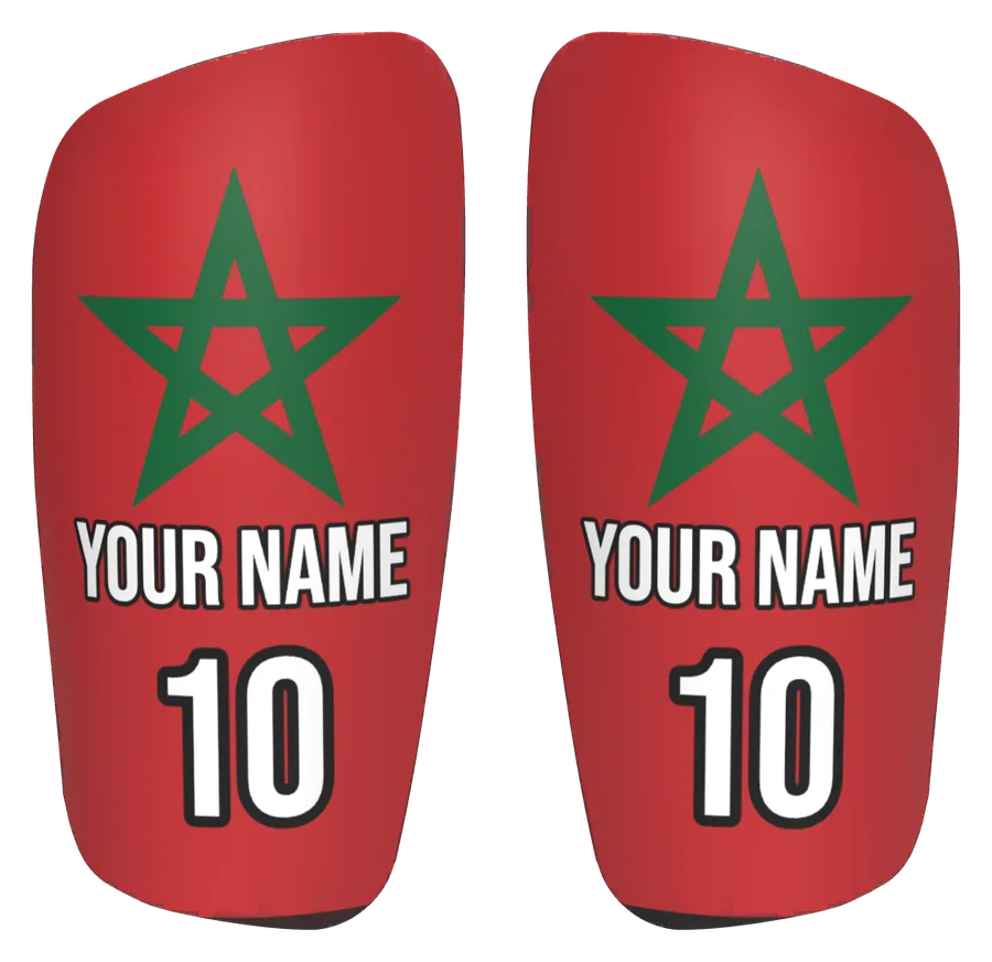 Custom Morocco flag shin pads