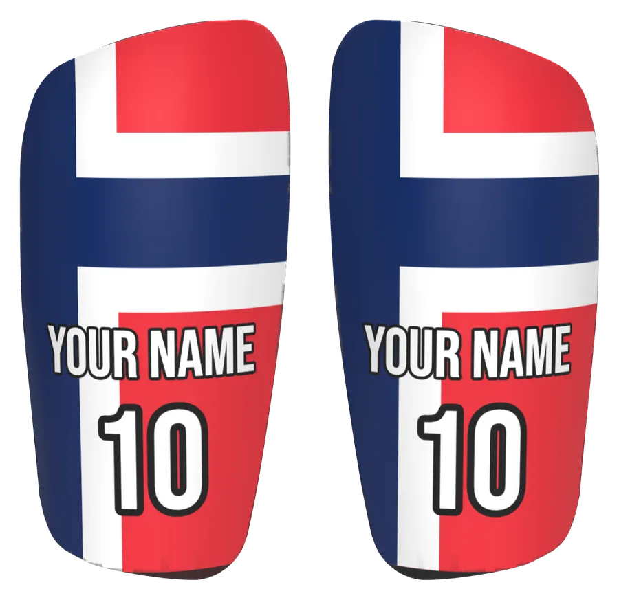 Custom Norway flag shin pads