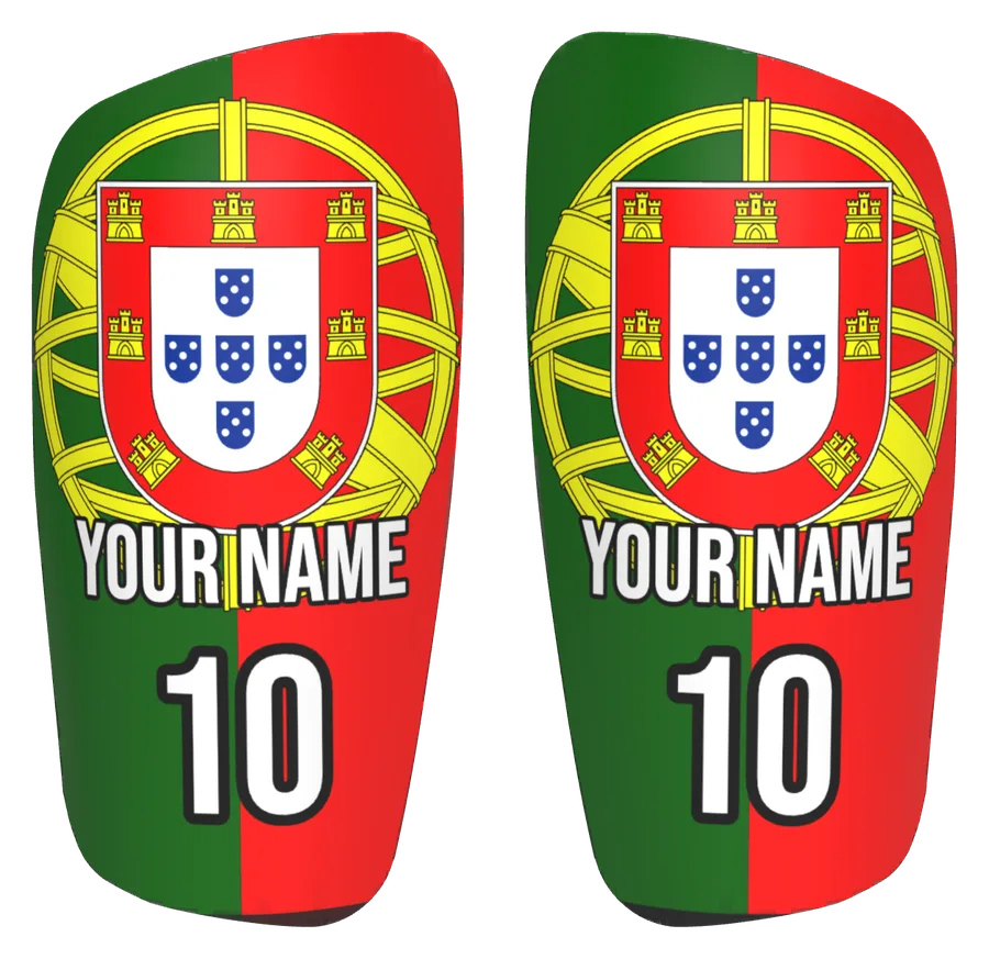 Custom Portugal flag shin pads
