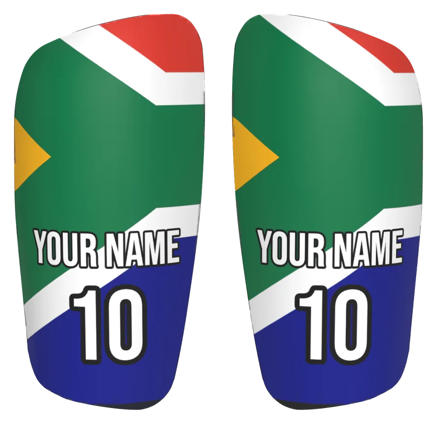 Custom South Africa flag shin pads