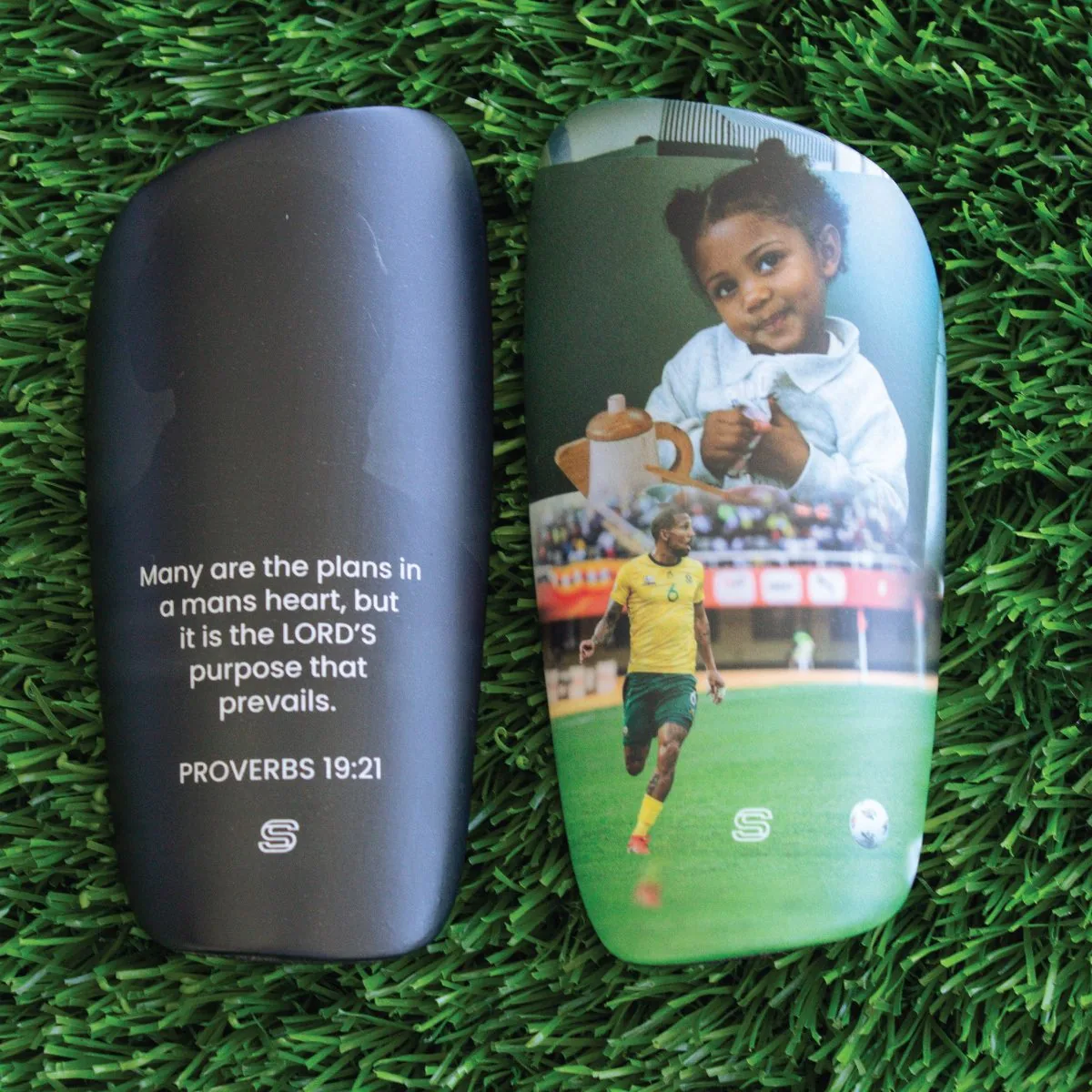 Custom photo print on shin pads