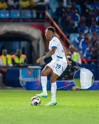 Player in action wearing custom pads